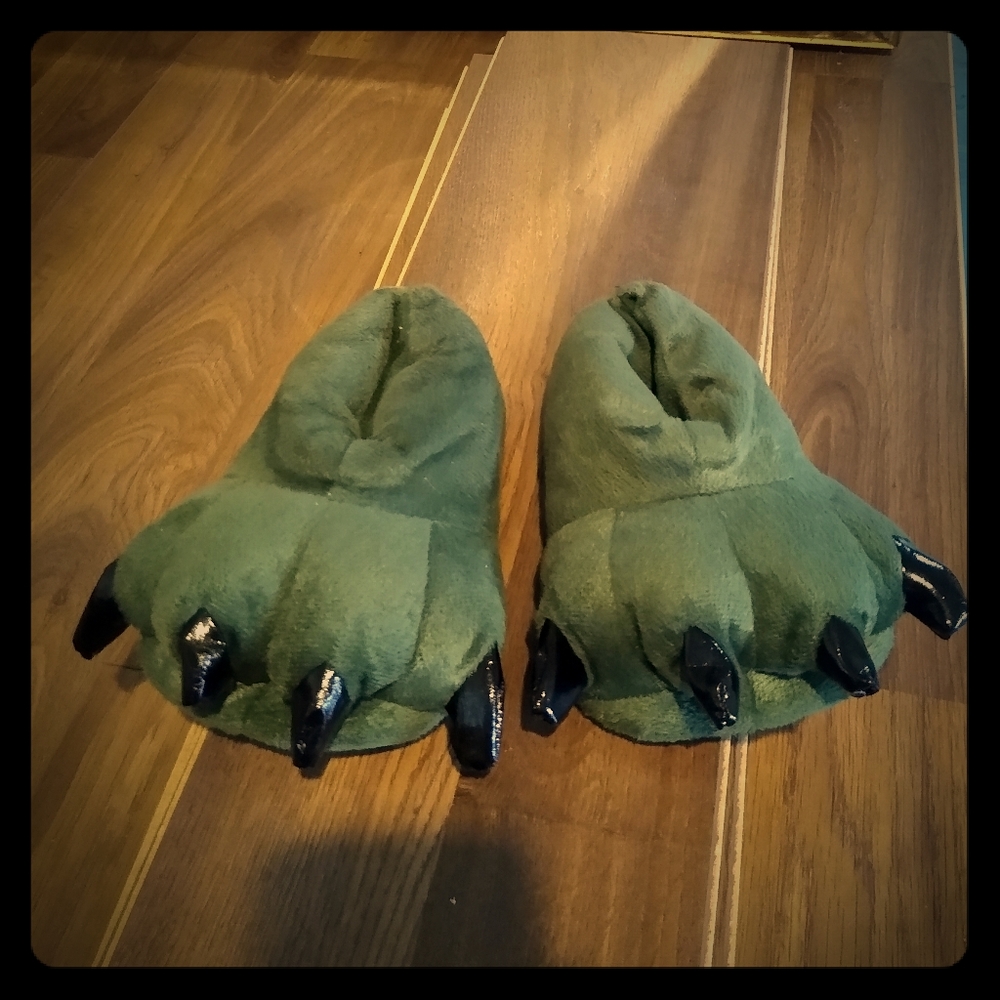 Kids dinosaur claw slippers